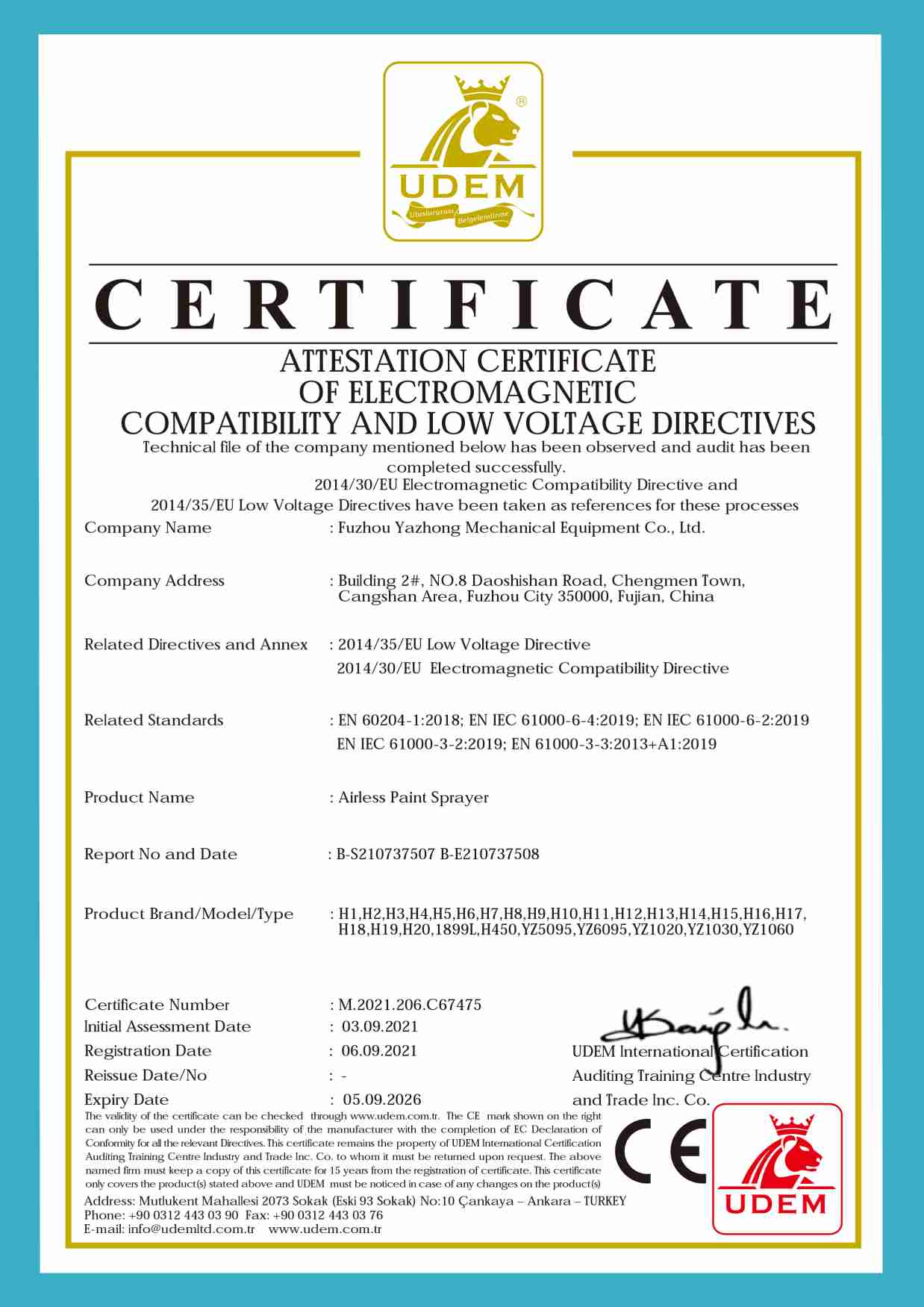 CE Certificate