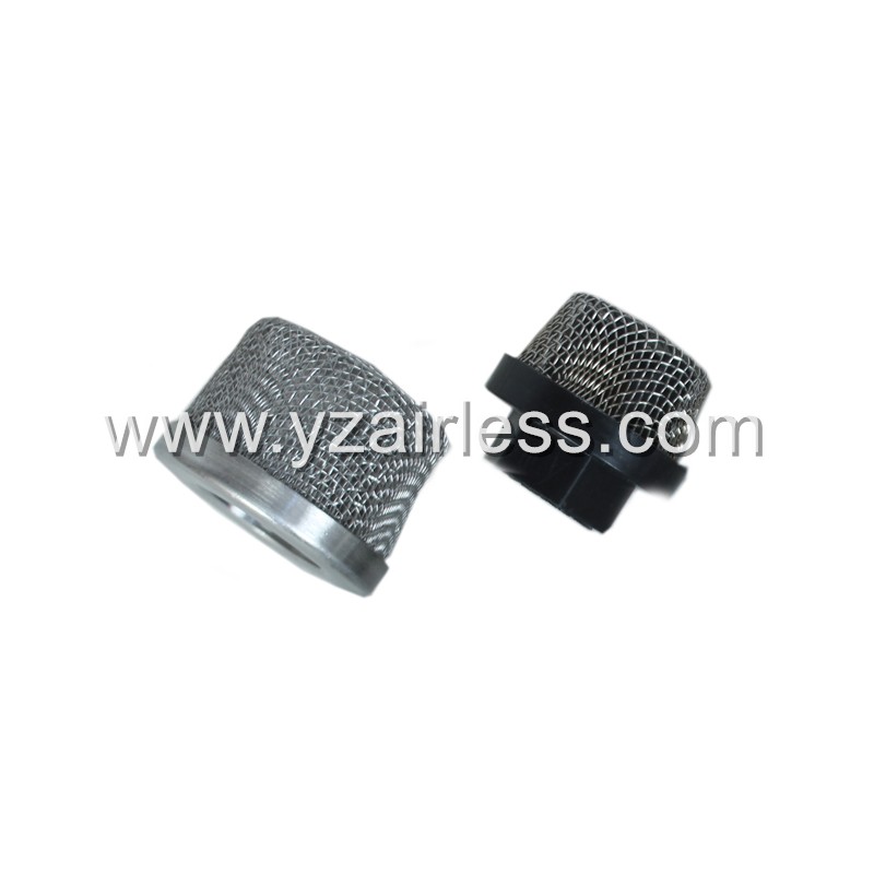 Airless paint sprayer inlet strainer filters